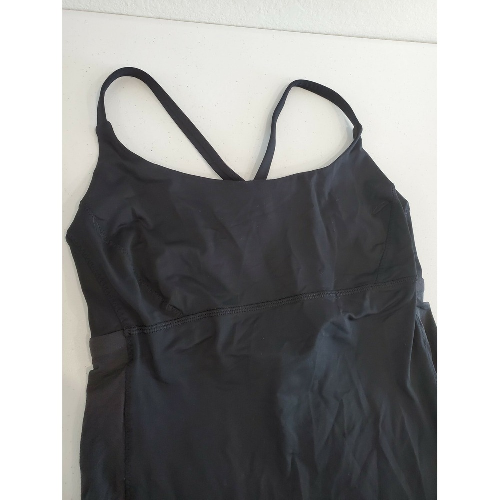 Lululemon Black Tank Criss cross Top Shirt Built In Bra - Picture 3 of 7